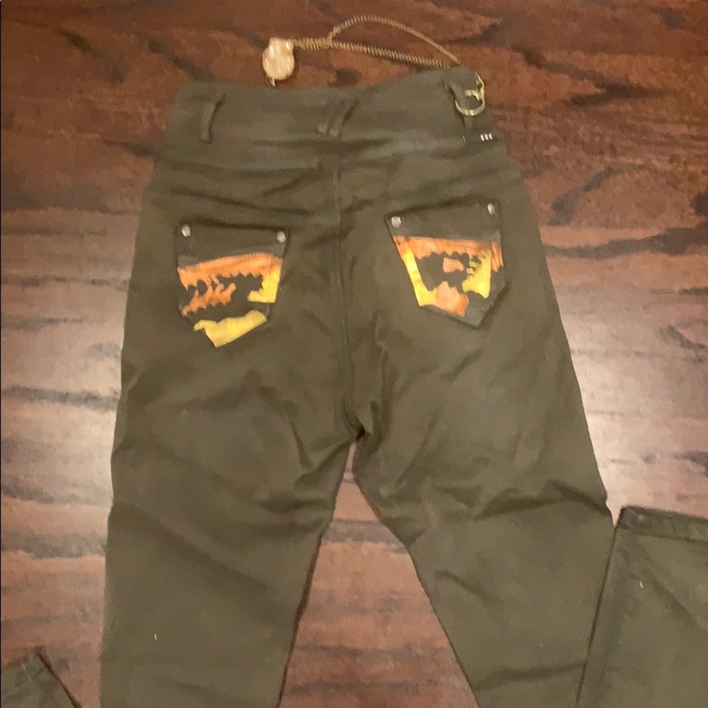 Women’s Skull Chain Army Green Military Pant
